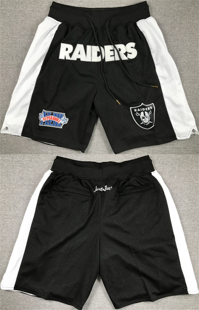 Men's Las Vegas Raiders Black White Shorts Men's Las Vegas Raiders Black White Shorts