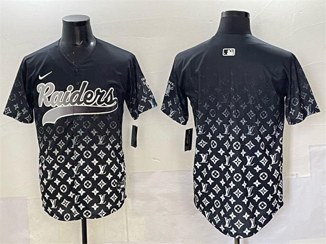 Men's Las Vegas Raiders Blank Black Limited Stitched Baseball Jersey Men's Las Vegas Raiders Blank Black Limited Stitched Baseball Jersey