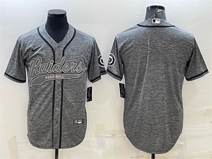 Men's Las Vegas Raiders Blank Grey With Patch Cool Base Stitched Baseball Jersey Men's Las Vegas Raiders Blank Grey With Patch Cool Base Stitched Baseball Jersey