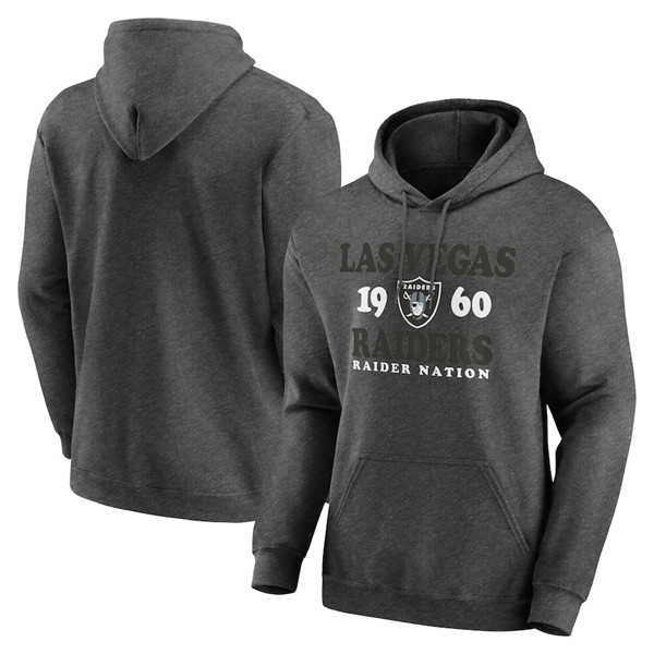 Men's Las Vegas Raiders Heathered Charcoal Fierce Competitor Pullover Hoodie Men's Las Vegas Raiders Heathered Charcoal Fierce Competitor Pullover Hoodie