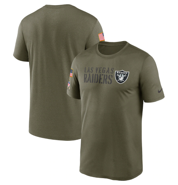 Men's Las Vegas Raiders Olive 2022 Salute To Service Legend Team T-Shirt