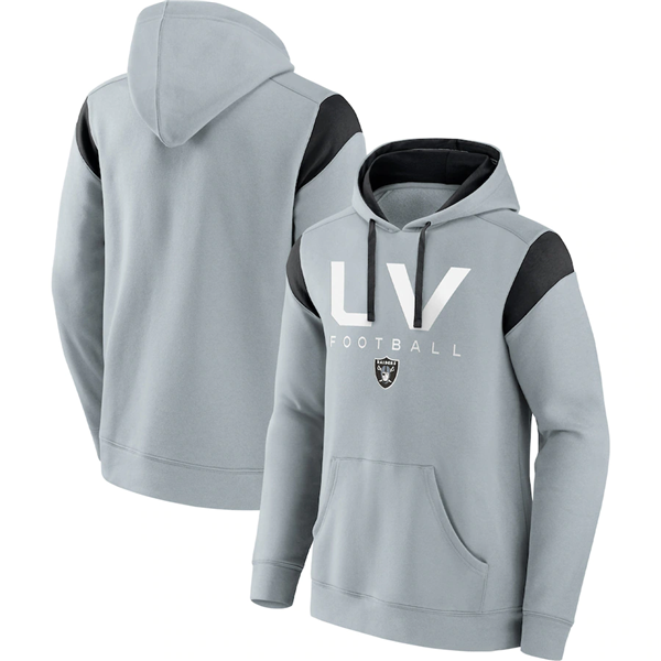 Men's Las Vegas Raiders Silver Call The Shot Pullover Hoodie Men's Las Vegas Raiders Silver Call The Shot Pullover Hoodie