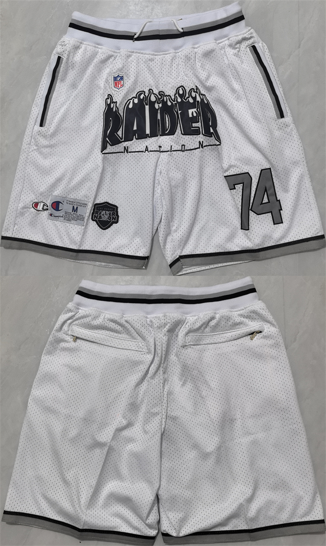 Men's Las Vegas Raiders White Shorts (Run Small) Men's Las Vegas Raiders White Shorts (Run Small)