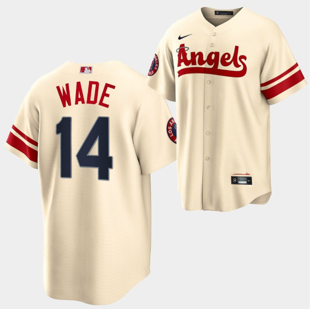 Men's Los Angeles Angels #14 Tyler Wade 2022 Cream City Connect Cool Base Stitched Jersey Men's Los Angeles Angels #14 Tyler Wade 2022 Cream City Connect Cool Base Stitched Jersey