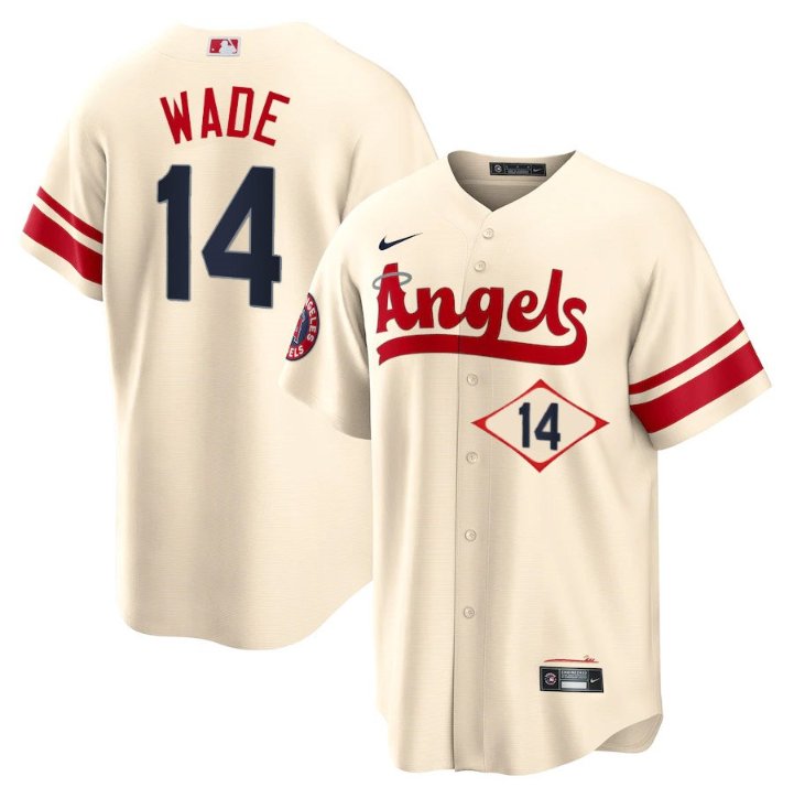 Men's Los Angeles Angels #14 Tyler Wade 2022 Cream City Connect Cool Base Stitched Jerseys Men's Los Angeles Angels #14 Tyler Wade 2022 Cream City Connect Cool Base Stitched Jerseys