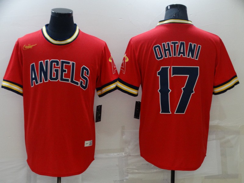 Men's Los Angeles Angels #17 Shohei Ohtani Red Cool Base Stitched Jersey Men's Los Angeles Angels #17 Shohei Ohtani Red Cool Base Stitched Jersey
