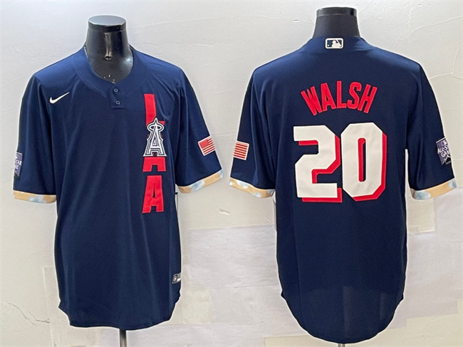 Men's Los Angeles Angels #20 Jared Walsh 2021 Navy All-Star Cool Base Stitched Baseball Jersey Men's Los Angeles Angels #20 Jared Walsh 2021 Navy All-Star Cool Base Stitched Baseball Jersey