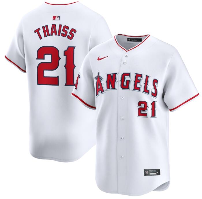 Men's Los Angeles Angels #21 Matt Thaisse White Home Limited Stitched Baseball Jersey Men's Los Angeles Angels #21 Matt Thaisse White Home Limited Stitched Baseball Jersey