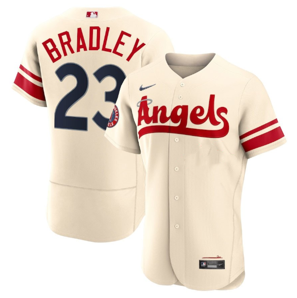 Men's Los Angeles Angels #23 Archie Bradley 2022 Cream City Connect Flex Base Stitched Jerseys Men's Los Angeles Angels #23 Archie Bradley 2022 Cream City Connect Flex Base Stitched Jerseys