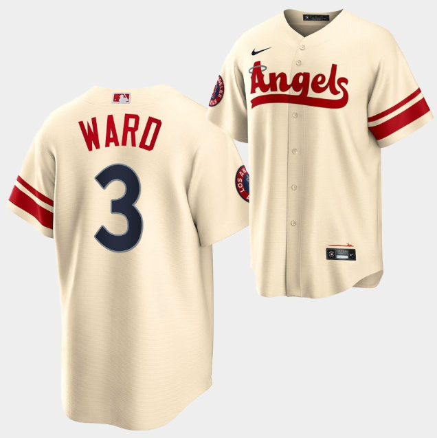 Men's Los Angeles Angels #3 Taylor Ward 2022 Cream City Connect Cool Base Stitched Jersey Men's Los Angeles Angels #3 Taylor Ward 2022 Cream City Connect Cool Base Stitched Jersey