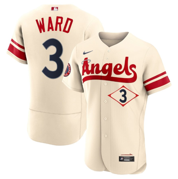 Men's Los Angeles Angels #3 Taylor Ward 2022 Cream City Connect Flex Base Stitched Jersey Men's Los Angeles Angels #3 Taylor Ward 2022 Cream City Connect Flex Base Stitched Jersey