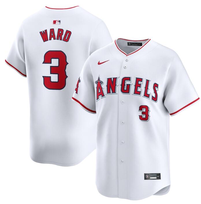 Men's Los Angeles Angels #3 Taylor Ward White Home Limited Stitched Baseball Jersey Men's Los Angeles Angels #3 Taylor Ward White Home Limited Stitched Baseball Jersey