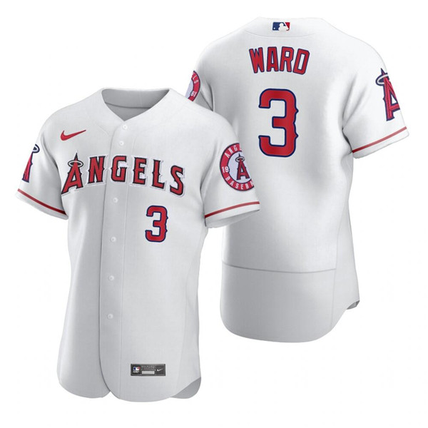 Men's Los Angeles Angels #3 Waylor Ward White Flex Base Stitched Jersey Men's Los Angeles Angels #3 Waylor Ward White Flex Base Stitched Jersey