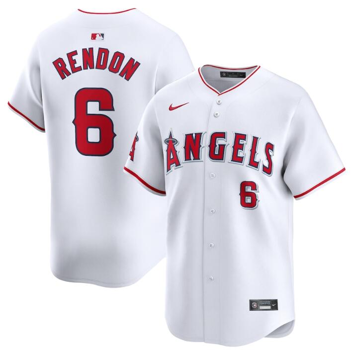 Men's Los Angeles Angels #6 Anthony Rendon White Home Limited Stitched Baseball Jersey Men's Los Angeles Angels #6 Anthony Rendon White Home Limited Stitched Baseball Jersey
