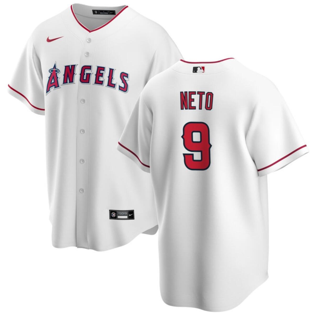 Men's Los Angeles Angels #9 Zach Neto White Cool Base Stitched Baseball Jersey Men's Los Angeles Angels #9 Zach Neto White Cool Base Stitched Baseball Jersey