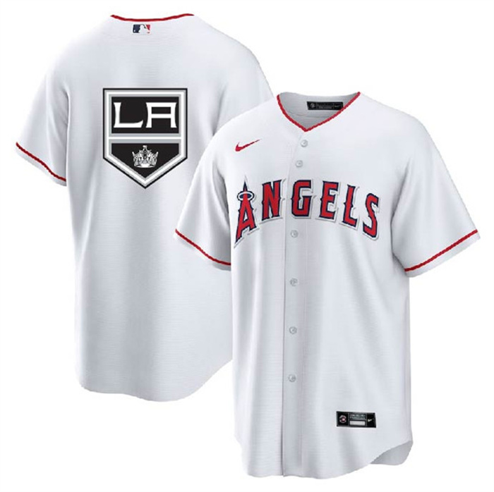 Men's Los Angeles Angels & Kings White Cool Base Stitched Jersey Men's Los Angeles Angels & Kings White Cool Base Stitched Jersey