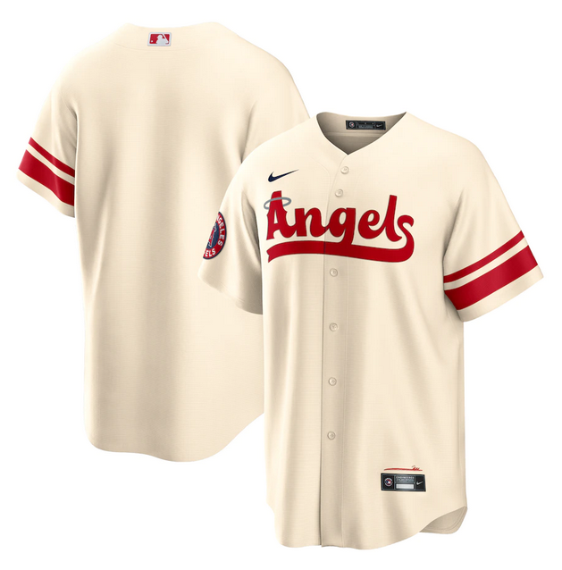 Men's Los Angeles Angels Blank 2022 Cream City Connect Cool Base Stitched Jersey Men's Los Angeles Angels Blank 2022 Cream City Connect Cool Base Stitched Jersey
