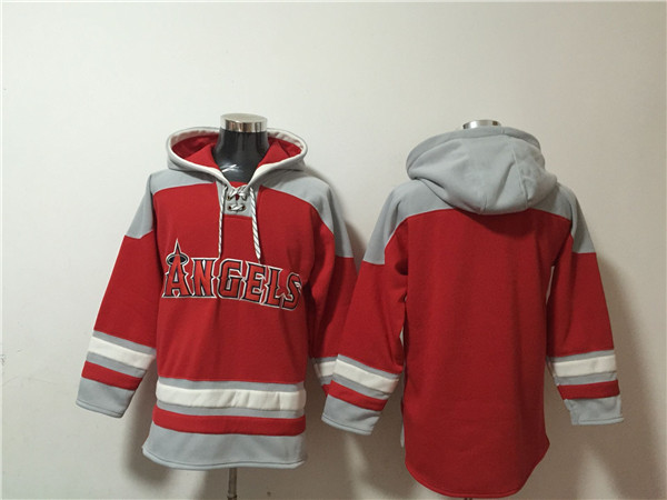 Men's Los Angeles Angels Blank Red Ageless Must-Have Lace-Up Pullover Hoodie Men's Los Angeles Angels Blank Red Ageless Must-Have Lace-Up Pullover Hoodie