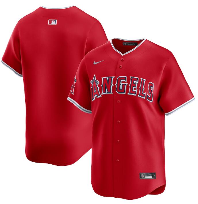 Men's Los Angeles Angels Blank Red Alternate Limited Stitched Baseball Jersey Men's Los Angeles Angels Blank Red Alternate Limited Stitched Baseball Jersey