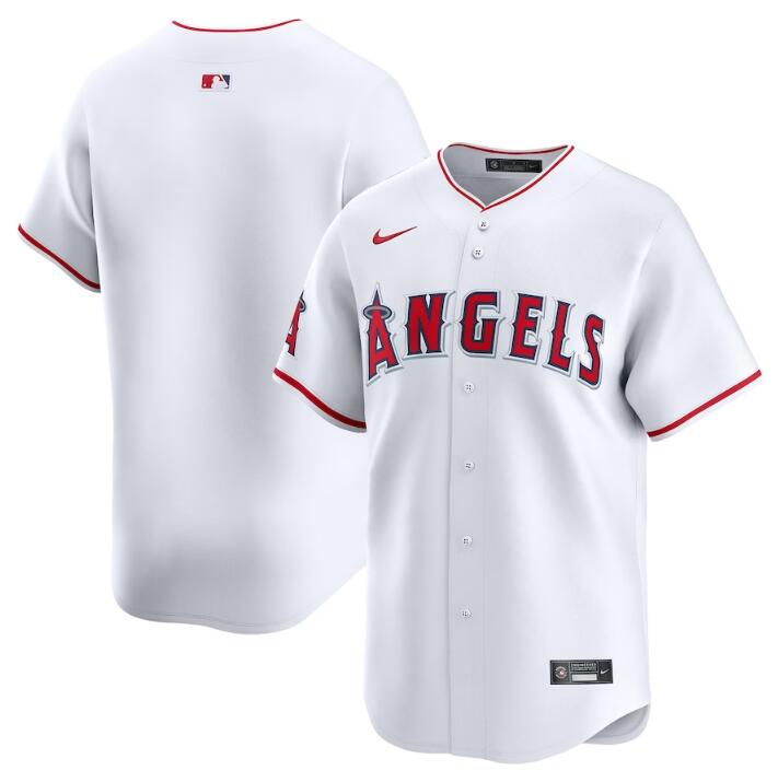 Men's Los Angeles Angels Blank White Home Limited Stitched Baseball Jersey Men's Los Angeles Angels Blank White Home Limited Stitched Baseball Jersey