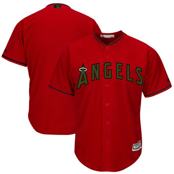 Men's Los Angeles Angels Majestic Scarlet 2018 Memorial Day Cool Base Team Custom Jersey Men's Los Angeles Angels Majestic Scarlet 2018 Memorial Day Cool Base Team Custom Jersey