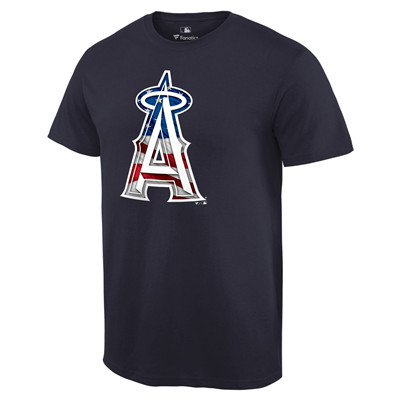 Men's Los Angeles Angels of Anaheim Navy Banner Wave T-Shirt Men's Los Angeles Angels of Anaheim Navy Banner Wave T-Shirt