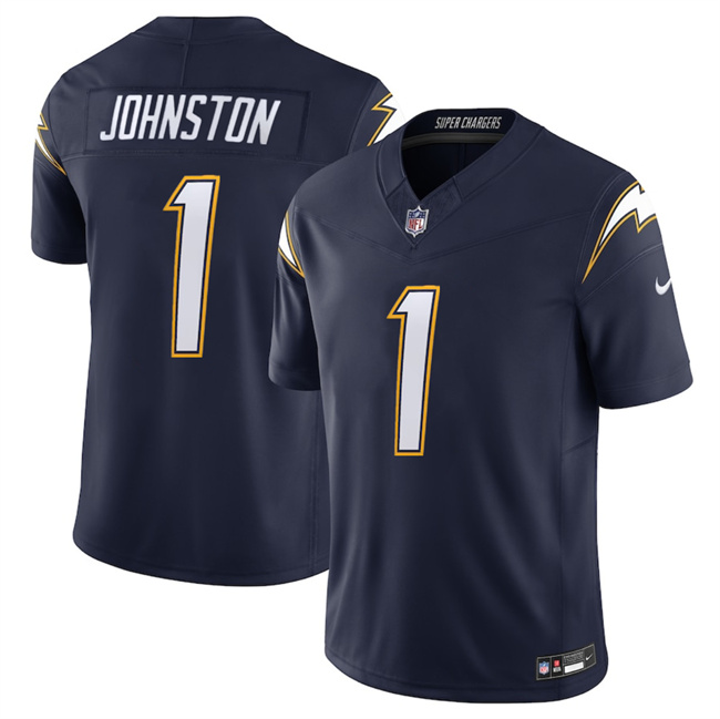 Men's Los Angeles Chargers #1 Quentin Johnston Navy 2025 F.U.S.E. Alternate Vapor Limited Stitched Football Jersey