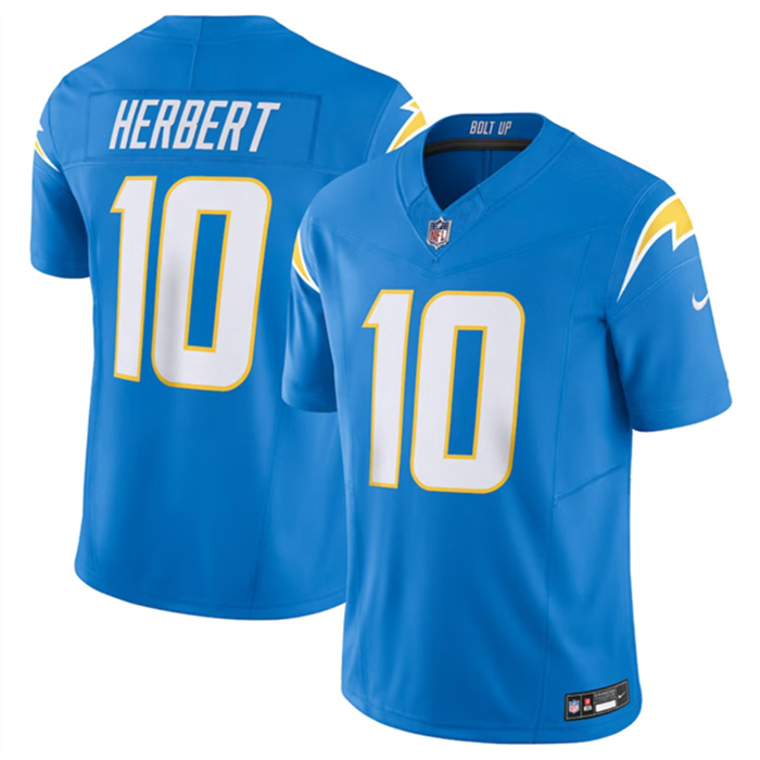 Men's Los Angeles Chargers #10 Justin Herbert Blue 2023 F.U.S.E. Vapor Untouchable Limited Stitched Jersey Men's Los Angeles Chargers #10 Justin Herbert Blue 2023 F.U.S.E. Vapor Untouchable Limited Stitched Jersey