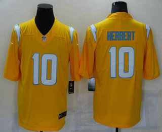 Men's Los Angeles Chargers #10 Justin Herbert Gold 2021 Inverted Legend Stitched NFL Nike Limited Jersey Men's Los Angeles Chargers #10 Justin Herbert Gold 2021 Inverted Legend Stitched NFL Nike Limited Jersey