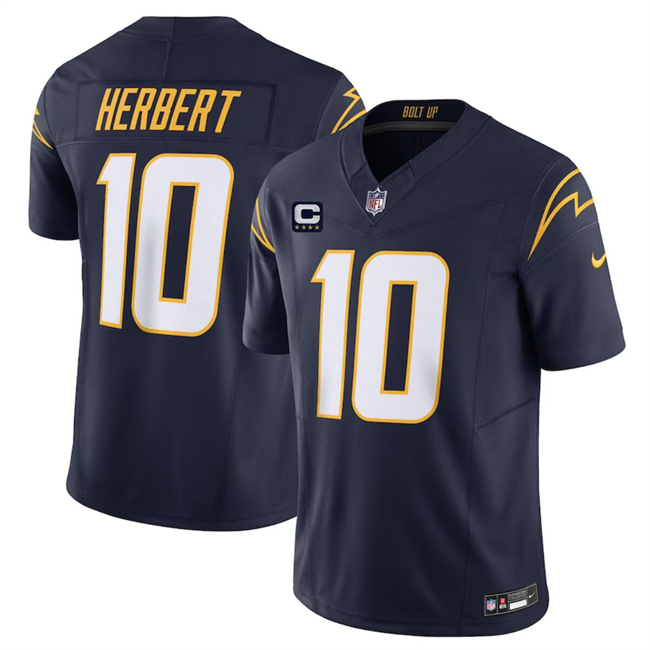 Men's Los Angeles Chargers #10 Justin Herbert Navy 2024 F.U.S.E. With 4-Star C Patch Vapor Untouchable Limited Stitched Jersey Men's Los Angeles Chargers #10 Justin Herbert Navy 2024 F.U.S.E. With 4-Star C Patch Vapor Untouchable Limited Stitched Jersey