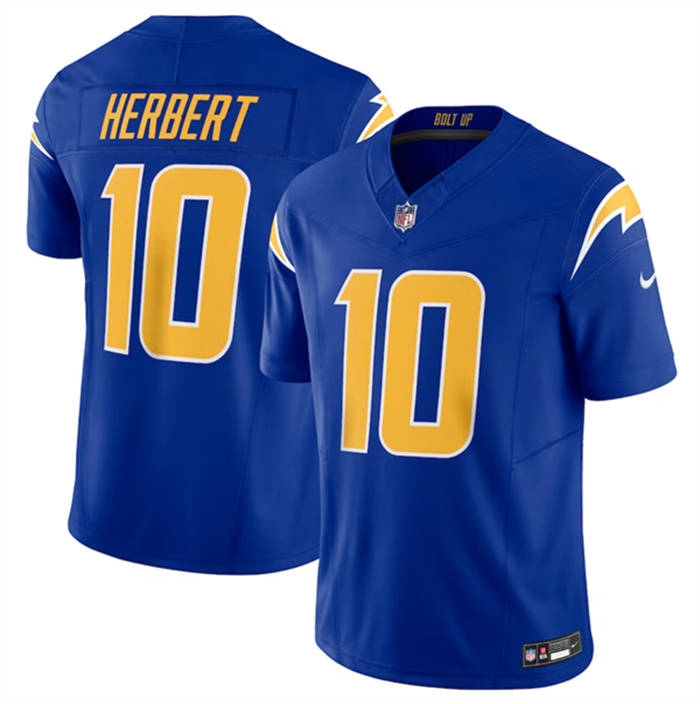 Men's Los Angeles Chargers #10 Justin Herbert Royal 2023 F.U.S.E. Vapor Untouchable Limited Stitched Jersey Men's Los Angeles Chargers #10 Justin Herbert Royal 2023 F.U.S.E. Vapor Untouchable Limited Stitched Jersey