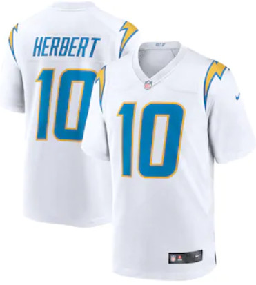 Men's Los Angeles Chargers #10 Justin Herbert White 2020 NFL Draft FJersey Men's Los Angeles Chargers #10 Justin Herbert White 2020 NFL Draft FJersey