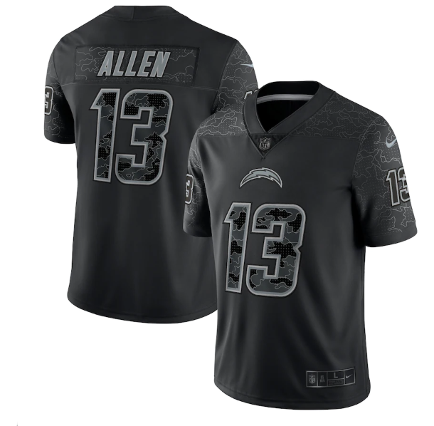 Men's Los Angeles Chargers #13 Keenan Allen Black Reflective Limited Stitched Football Jersey Men's Los Angeles Chargers #13 Keenan Allen Black Reflective Limited Stitched Football Jersey