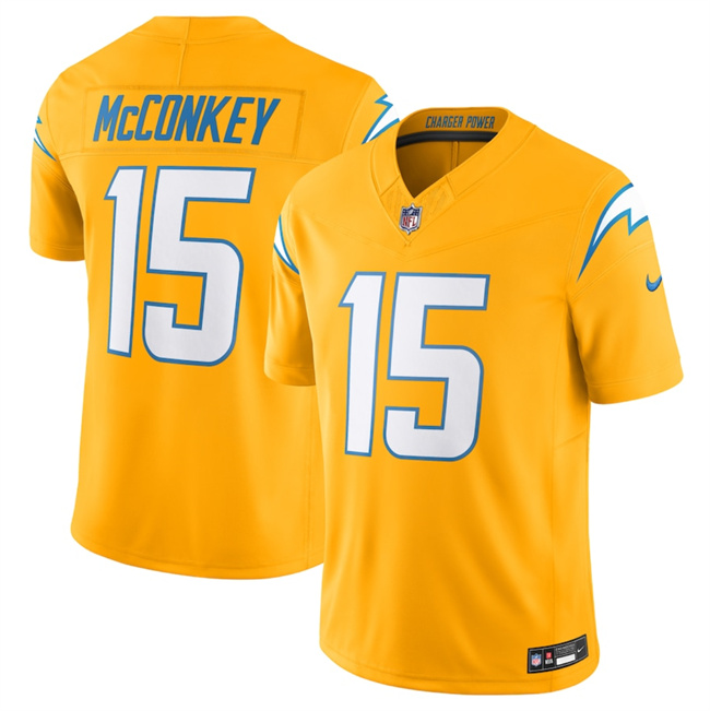Men's Los Angeles Chargers #15 Ladd McConkey Gold 2025 F.U.S.E. AlternateVapor Limited Stitched Football Jersey