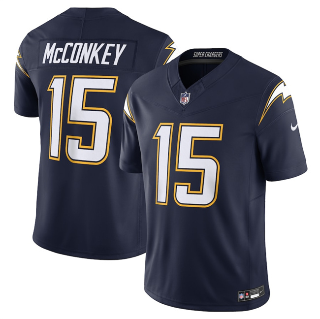 Men's Los Angeles Chargers #15 Ladd McConkey Navy 2025 F.U.S.E. Alternate Vapor Limited Stitched Football Jersey