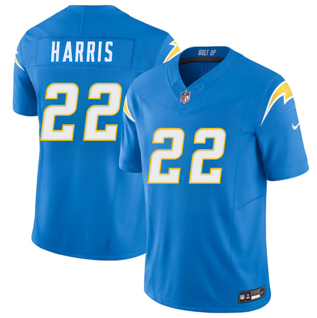 Men's Los Angeles Chargers #22 Najee Harris Blue 2025 F.U.S.E. Vapor Limited Stitched Football Jersey