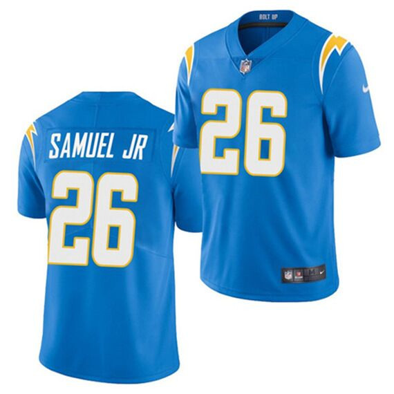 Men's Los Angeles Chargers #26 Asante Samuel Jr. Blue Vapor Untouchable Limited Stitched Jersey Men's Los Angeles Chargers #26 Asante Samuel Jr. Blue Vapor Untouchable Limited Stitched Jersey