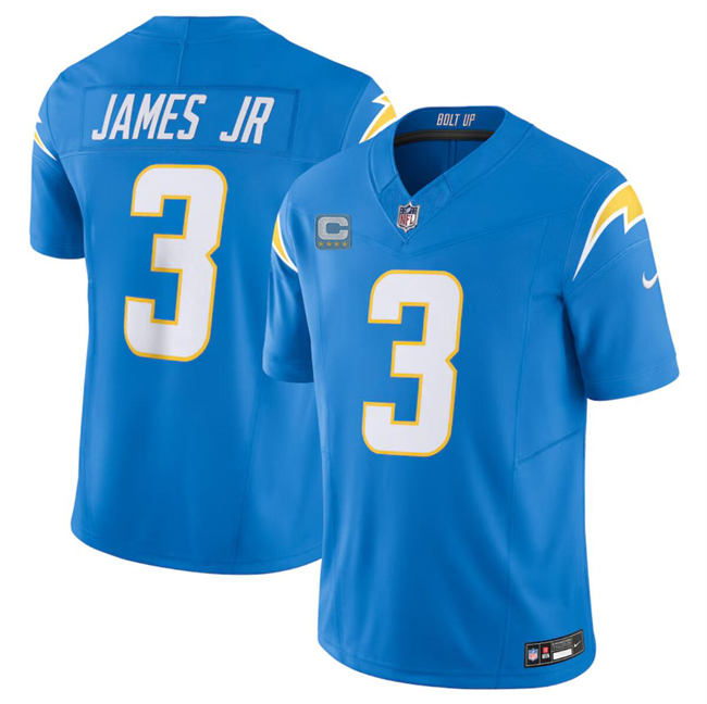 Men's Los Angeles Chargers #3 Derwin James Jr. Blue 2024 F.U.S.E. With 4-Star C Patch Vapor Untouchable Limited Stitched Jersey Men's Los Angeles Chargers #3 Derwin James Jr. Blue 2024 F.U.S.E. With 4-Star C Patch Vapor Untouchable Limited Stitched Jersey