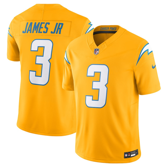 Men's Los Angeles Chargers #3 Derwin James Jr. Gold 2025 F.U.S.E. Alternate Vapor Limited Stitched Football Jersey