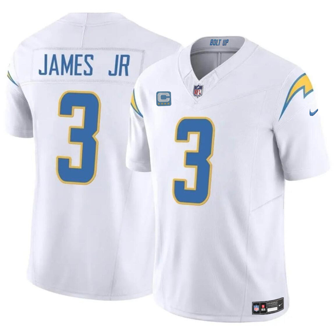 Men's Los Angeles Chargers #3 Derwin James Jr. White 2024 F.U.S.E. With 4-Star C Patch Vapor Untouchable Limited Stitched Jersey Men's Los Angeles Chargers #3 Derwin James Jr. White 2024 F.U.S.E. With 4-Star C Patch Vapor Untouchable Limited Stitched Jersey