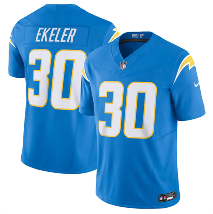 Men's Los Angeles Chargers #30 Austin Ekeler Blue 2023 F.U.S.E. Vapor Untouchable Limited Stitched Jersey Men's Los Angeles Chargers #30 Austin Ekeler Blue 2023 F.U.S.E. Vapor Untouchable Limited Stitched Jersey
