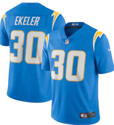 Men's Los Angeles Chargers #30 Austin Ekeler Powder Blue Vapor Limited Jersey Men's Los Angeles Chargers #30 Austin Ekeler Powder Blue Vapor Limited Jersey