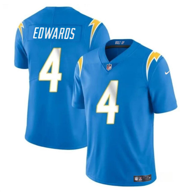 Men's Los Angeles Chargers #4 Gus Edwards Light Blue Vapor Limited Stitched Football Jersey Men's Los Angeles Chargers #4 Gus Edwards Light Blue Vapor Limited Stitched Football Jersey