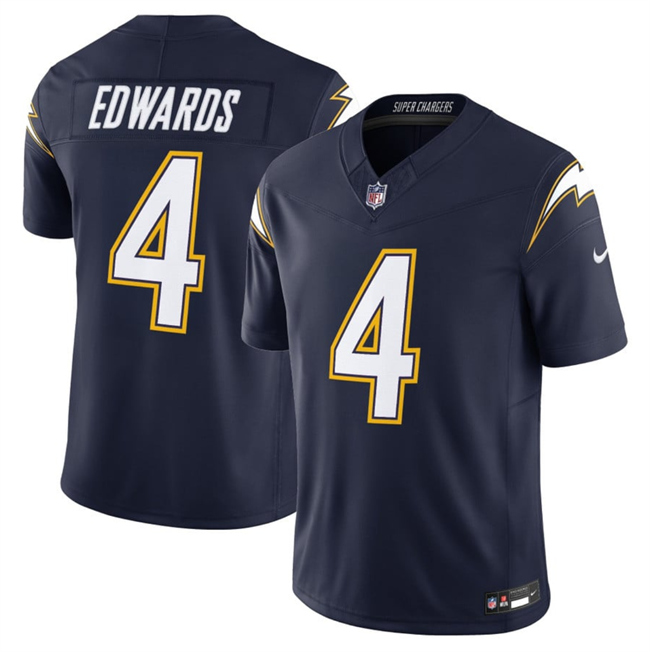 Men's Los Angeles Chargers #4 Taylor Heinicke Navy 2025 F.U.S.E. Alternate Vapor Limited Stitched Football Jersey