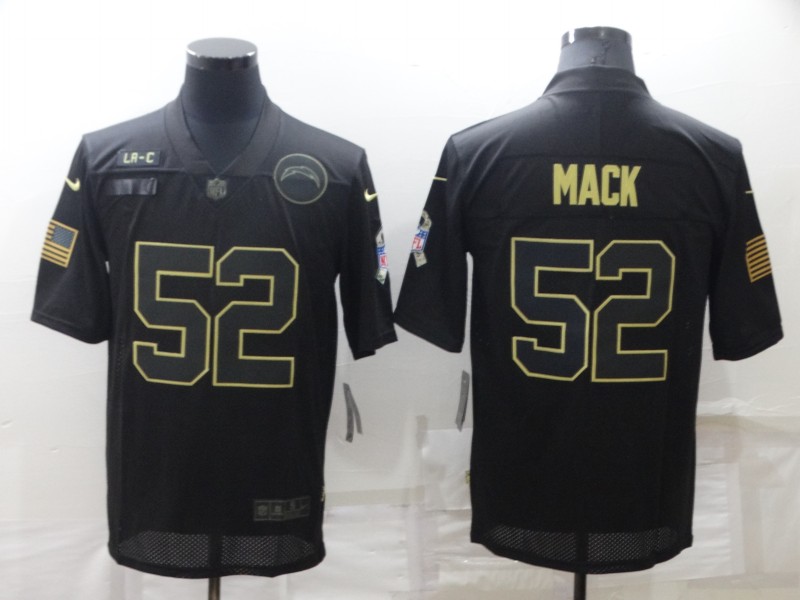 Men's Los Angeles Chargers #52 Khalil Mack Black Salute To Service Limited Stitched Jersey Men's Los Angeles Chargers #52 Khalil Mack Black Salute To Service Limited Stitched Jersey