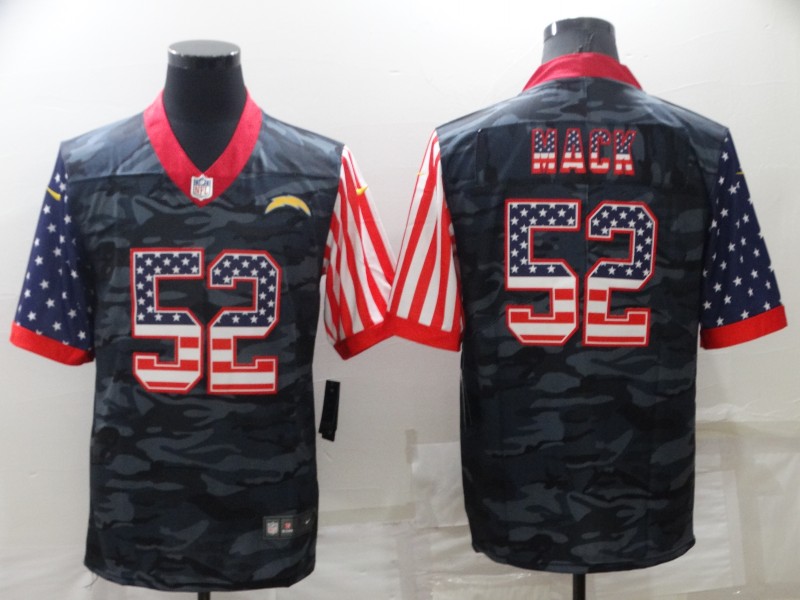 Men's Los Angeles Chargers #52 Khalil Mack Camo USA Flag Limited Stitched Jersey Men's Los Angeles Chargers #52 Khalil Mack Camo USA Flag Limited Stitched Jersey