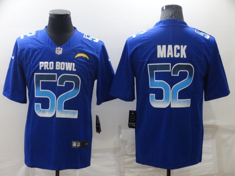 Men's Los Angeles Chargers #52 Khalil Mack Royal Pro Bowl Stitched Jersey Men's Los Angeles Chargers #52 Khalil Mack Royal Pro Bowl Stitched Jersey