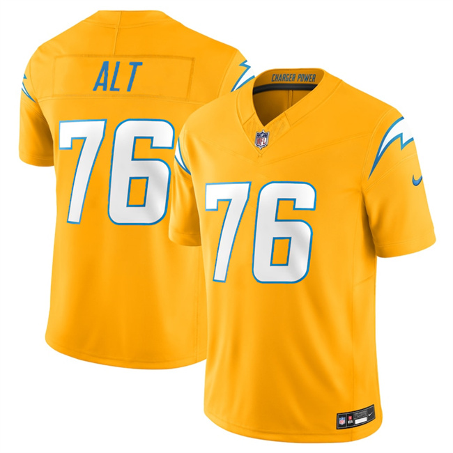 Men's Los Angeles Chargers #76 Joe Alt Gold 2025 F.U.S.E. Alternate Vapor Limited Stitched Football Jersey