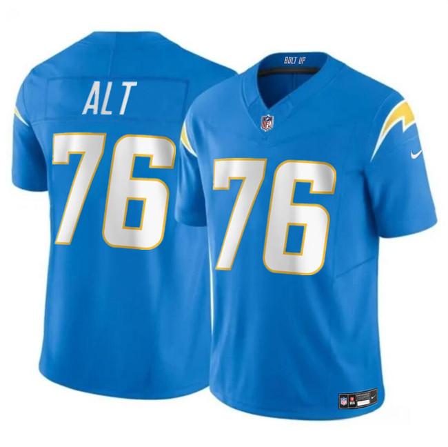 Men's Los Angeles Chargers #76 Joe Alt Light Blue 2024 Draft F.U.S.E. Vapor Limited Stitched Football Jersey Men's Los Angeles Chargers #76 Joe Alt Light Blue 2024 Draft F.U.S.E. Vapor Limited Stitched Football Jersey