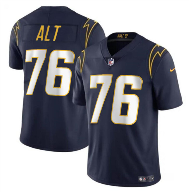 Men's Los Angeles Chargers #76 Joe Alt Navy 2024 Draft Vapor Limited Stitched Football Jersey Men's Los Angeles Chargers #76 Joe Alt Navy 2024 Draft Vapor Limited Stitched Football Jersey